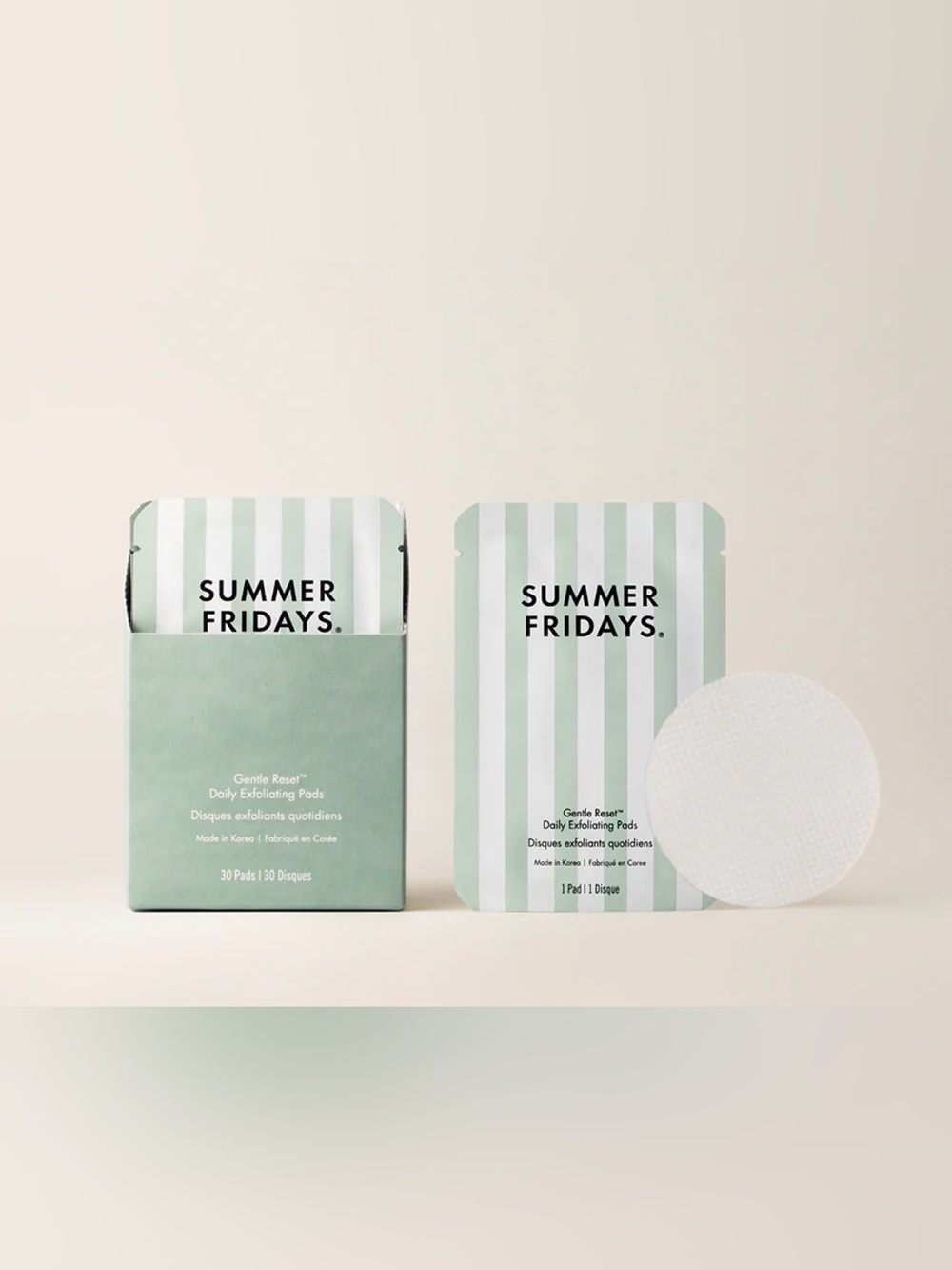 Summer Fridays Gentle Reset Daily Exfoliating Pads - Gray